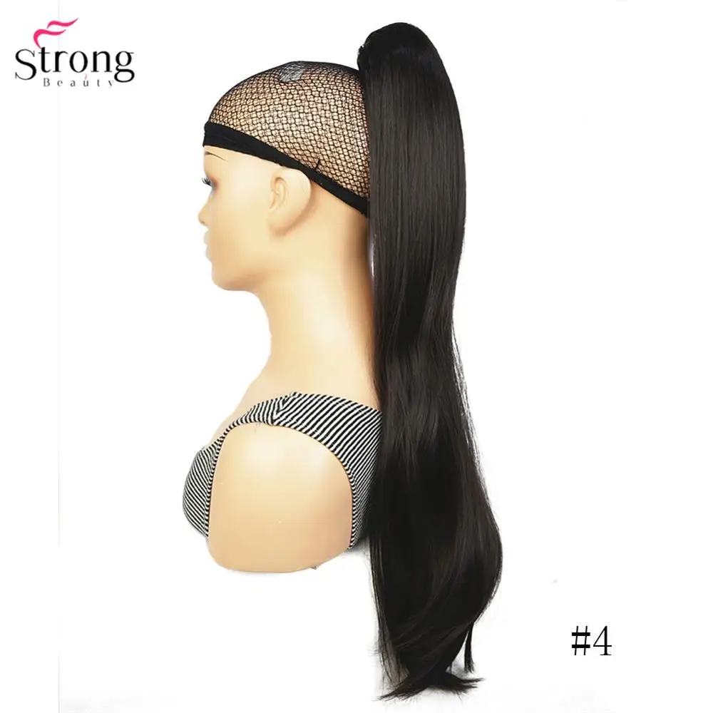 4 StrongBeauty коготь клип конский хвост длинные прямые шиньоны синтетические волосы для наращивания - Цвет: 4