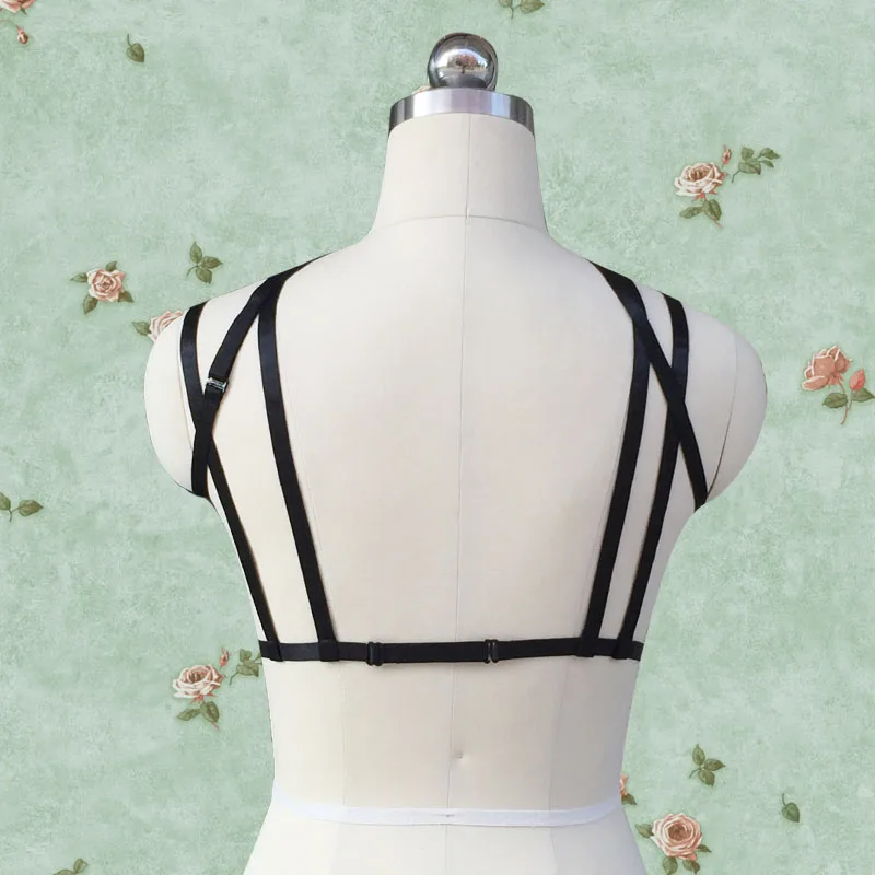 Женский или мужской сексуальный черный бюстгальтер ремень подвязка в готическом