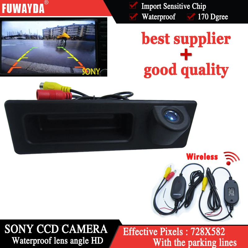 

FUWAYDA Wireless Car Truck Handle Design for HD SONY CCD Car rear view camera Parking Reversing for BMW F10 F11 F25 F30 BMW 5 HD