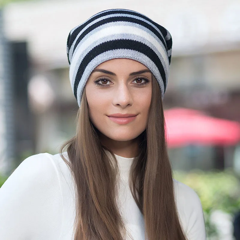 Женская модная вязаная теплая шапка женская осенне-зимняя шерстяная Новогодний