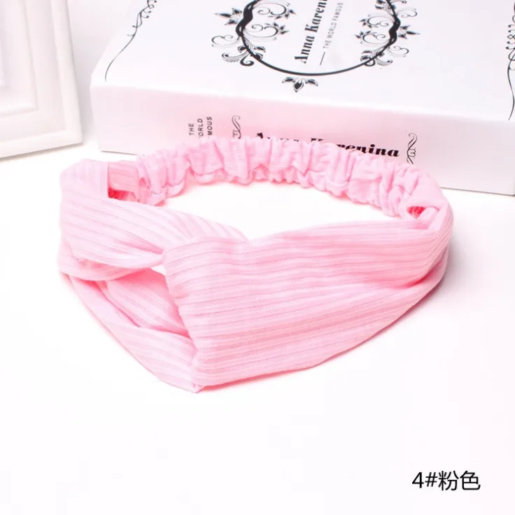 pink В Корейском стиле; модная повязка на волосы с крестиком женские нарисованной длинноволосой девочкой головной обруч ленты аксессуары больших размеров для женщин, повязки для волос, украшение для волос, тиара тюрбан - Цвет: pink