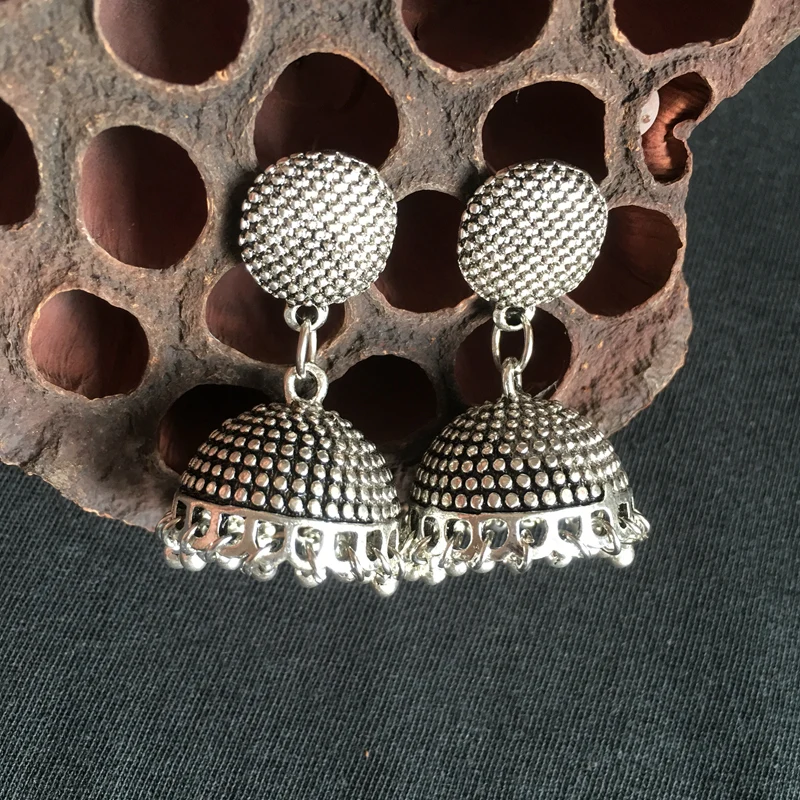 Индийская Jhumka Винтажные серьги серебряные племенные женские ювелирные изделия Таиланд Бохо пакистанский taland Nepal большой хиппи люстра подарок ox
