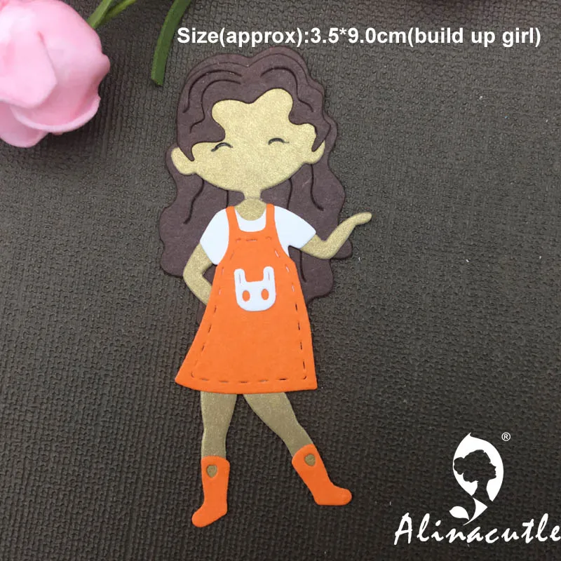 girl cloth Металлический вырубной высечки alinacraft кукла шеф-повара мальчик девочка курица скрапбук Бумага Ремесло альбом карты нож-пуансон арт резак - Цвет: girl cloth