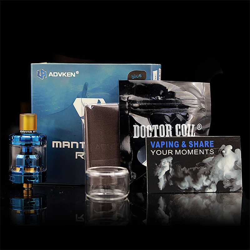 Оригинальный Advken MANTA MTL RTA 3 мл емкость с одной катушкой 24 мм распылитель и 510
