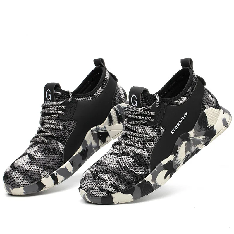 Мужская Рабочая обувь со стальным носком Повседневные Дышащие Кроссовки уличные