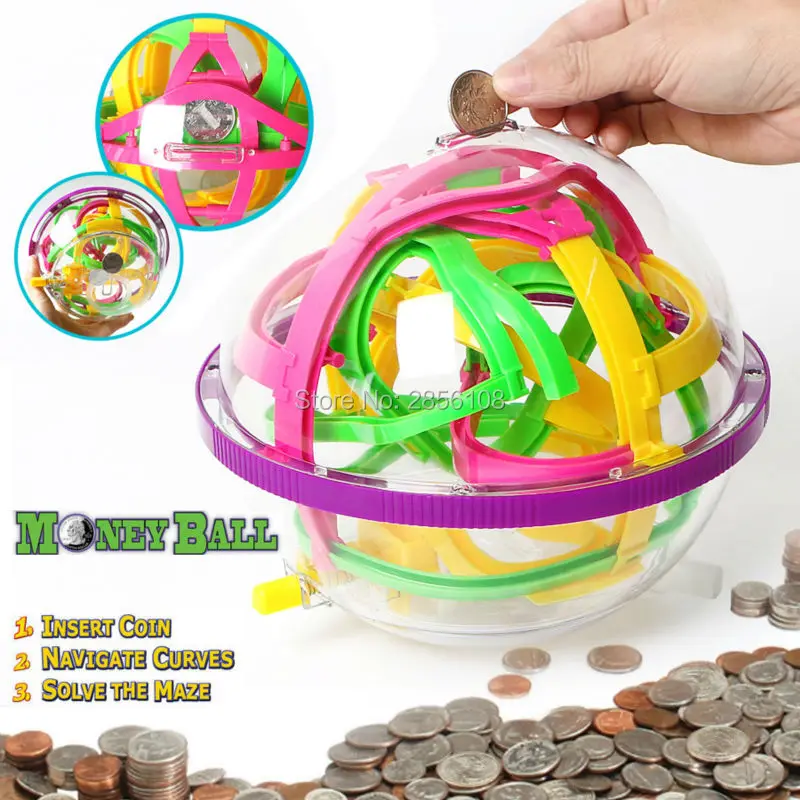 

Money Ball Coin Game Magical Maze Brain Teaser Challege Mind Stimulate Easy,Balance Marble Puzzle Game Magnetic Piggy Ball Toys