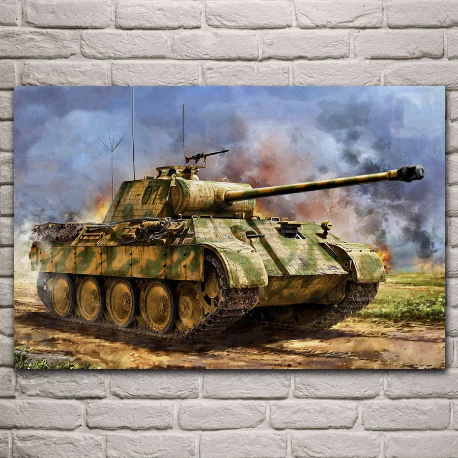 Srednii tank panther panzerwaffe Германия pz kpfw v тканевый постер для гостиной дома настенный