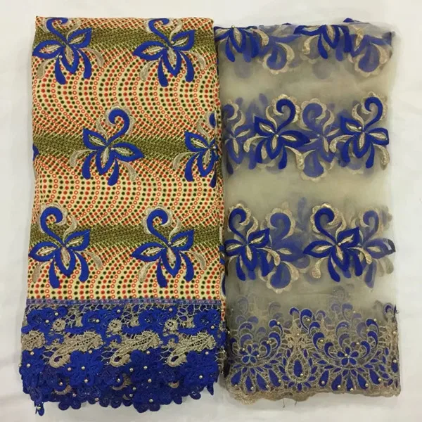 Elegant wedding/party dress set material African real batik wax cord lace fabric(6y) with 2y French net fabric WNL27 | Дом и сад