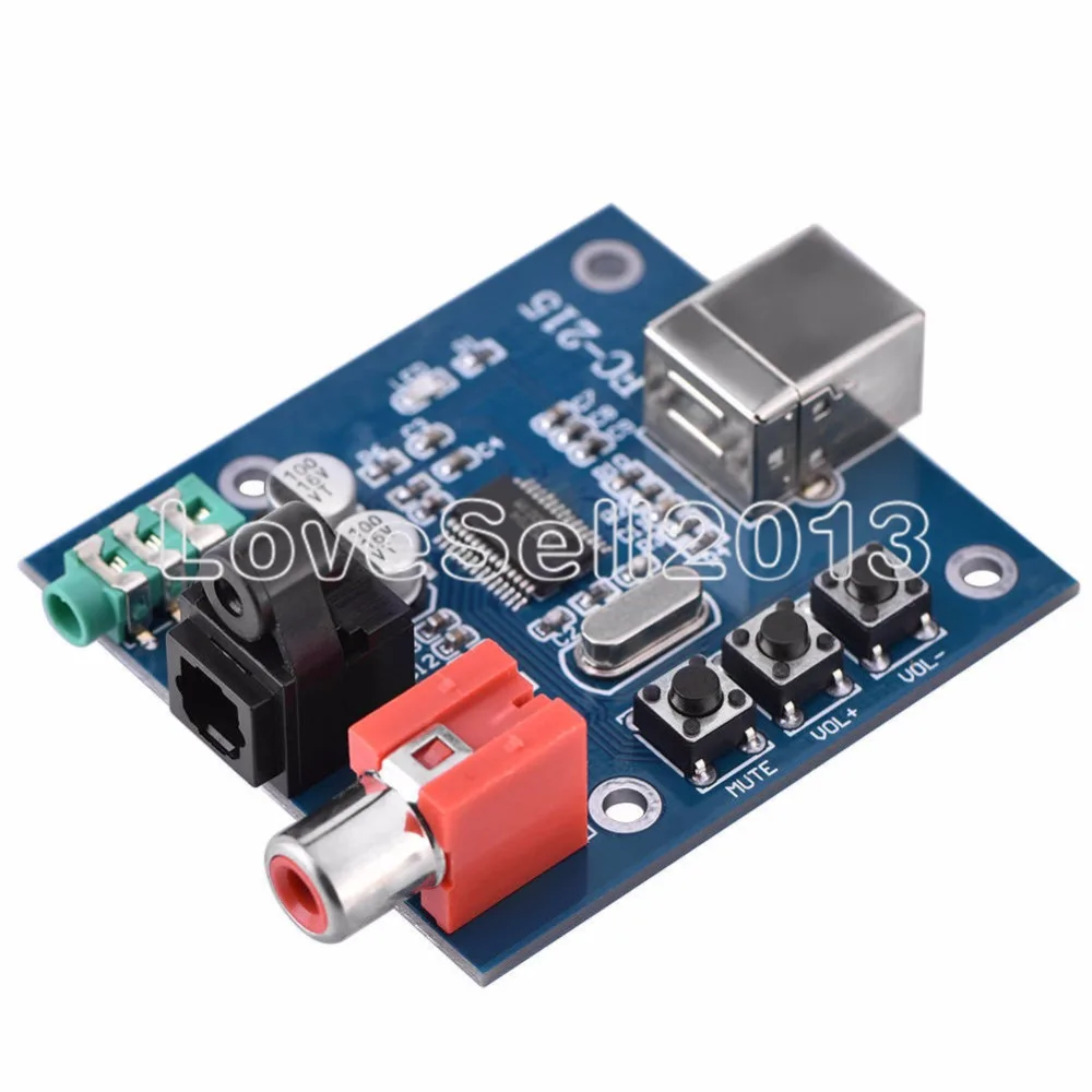 PCM2704 аудио DAC USB к S/PDIF звуковая карта декодер плата 3 5 мм аналоговый коаксиальный