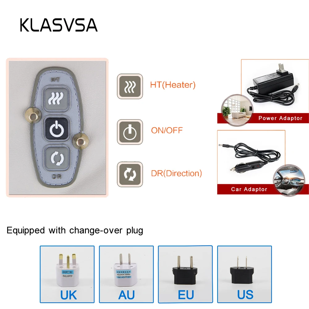 KLASVSA 12 массажных головок, разминающий массажер для шеи и плеч, Шейная терапия, забота о здоровье, расслабление боли в спине и талии