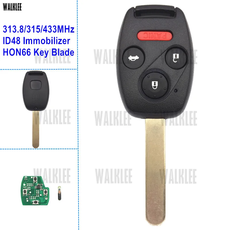 WALKLEE 4BT ключ Костюм для Honda City CR V Accord Элемент HR Fit Odyssey Civic Shuttle Авто пульт