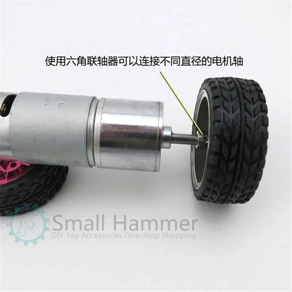 2 pcs 65mm hexagonal hole toy wheel tire for robot car chassis rubber | Игрушки и хобби