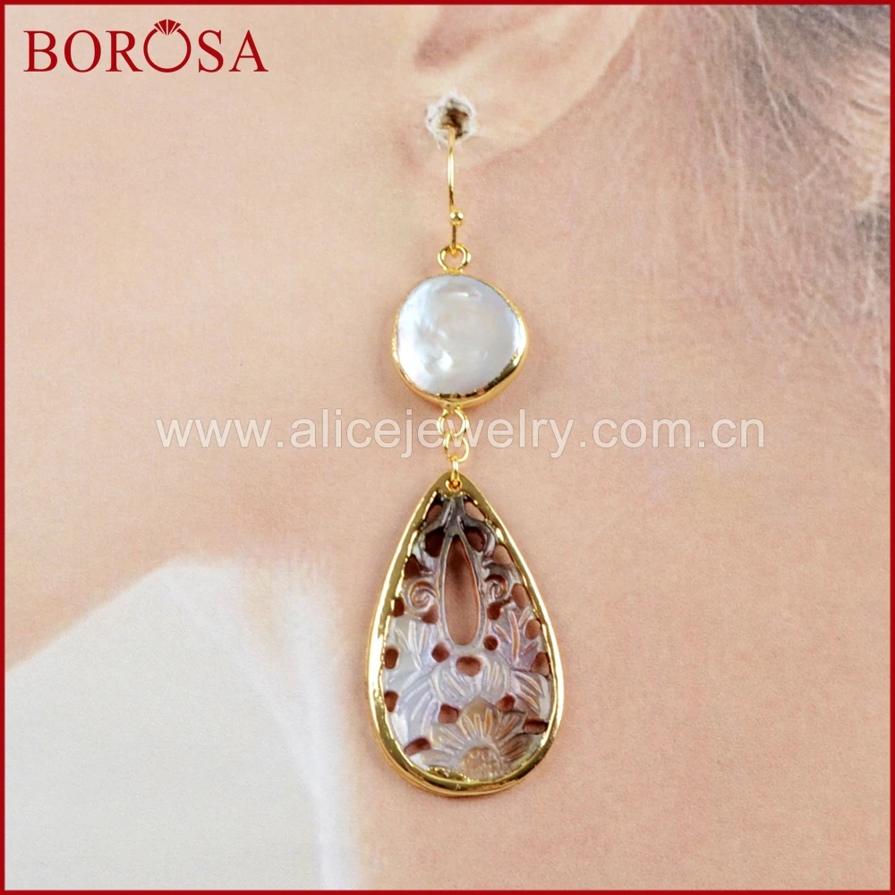 3/5 пар круглые серьги из натурального пресноводного жемчуга|Серьги-подвески| |