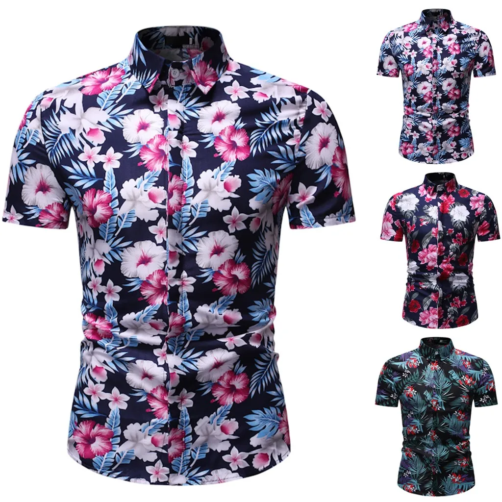 Camisa мужская рубашка Летняя гавайская рубашка летняя рубашка с короткими рукавами модная блузка Мужская Уличная рубашка chemise homme Новинка