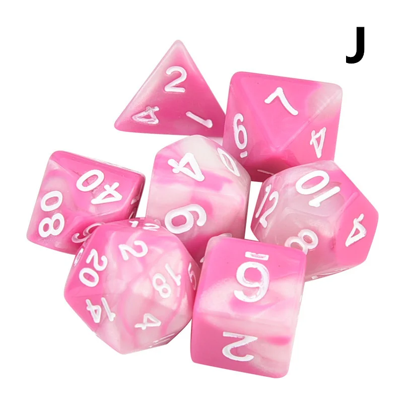 7 шт./компл. игра в кости TRPG игра многогранные D4-D20 мульти-сторонее акриловое кости 11 Цвета#2o23