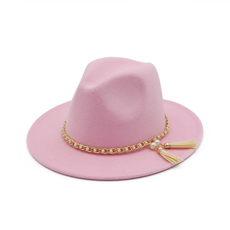 Women Men Wool Fedora Hat With Pearl Felt Wide Brim Ladies Trilby Chapeu Feminino Hats Jazz Church Godfather Sombrero Caps | Аксессуары