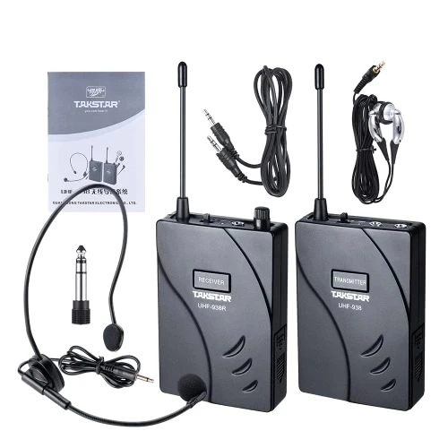 Transmitter Receiver Takstar UHF938 upgraded version wireless acoustic Tour guide transmission system 50m effective range 432.5-433.5/ 433-434MHZ - Цвет: Transmitter Receiver