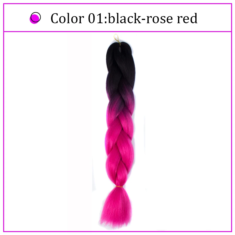 Yiyaobess Synthetic Ombre Braiding Hair Crochet Jumbo Braids Hair Extension 100g 24inch Black African Braids Pigtail Hair - Цвет: T1B/613