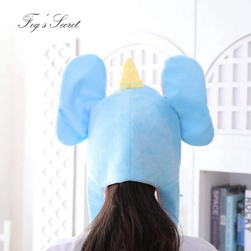 Зимние шапки для женщин теплые Мультяшные животные слоны головные уборы мужчин