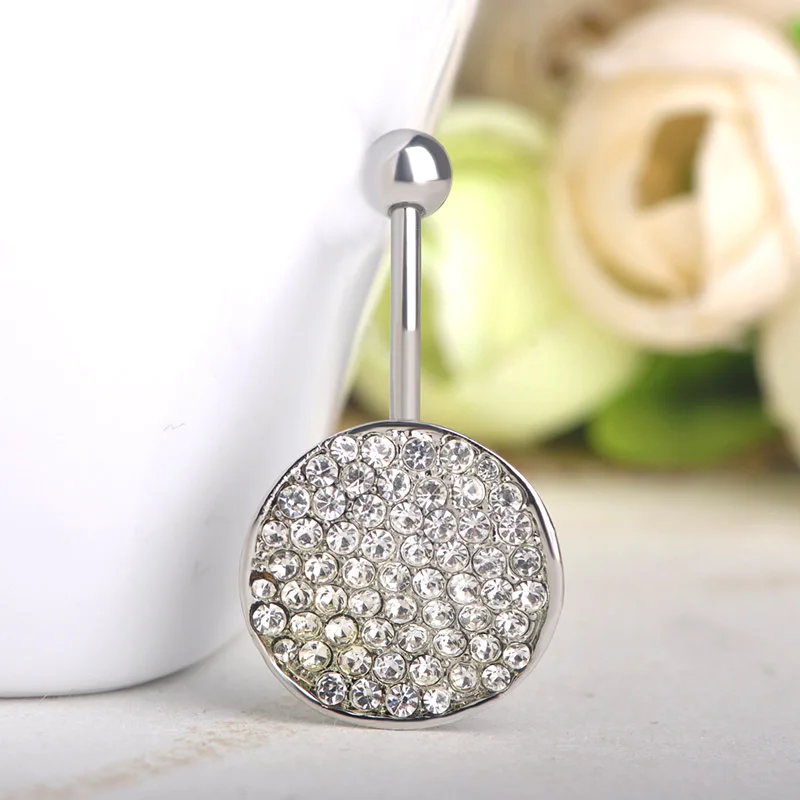 Женское кольцо для пупка из нержавеющей стали с кристаллами| |