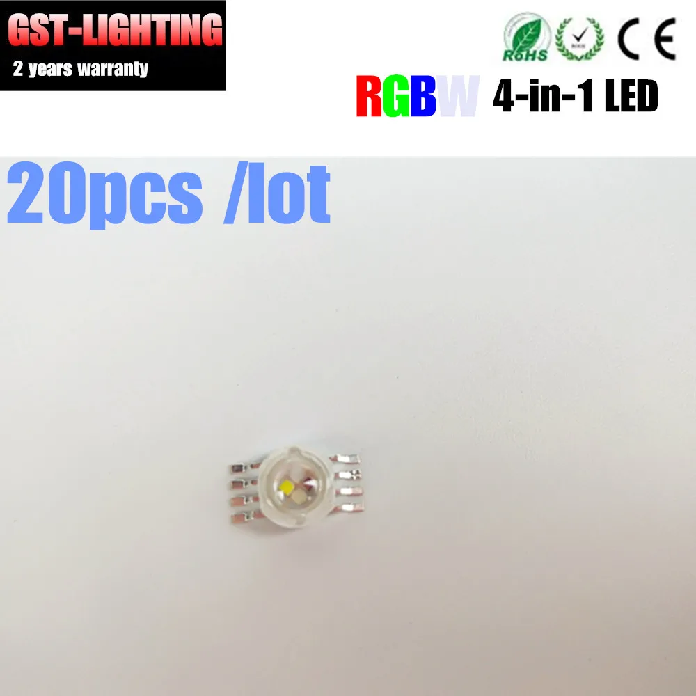 20pcs RGBW High power LED Lamps led chip RGBW 4 color 4 in 1 TianXin Brand TYANSHINE RGBW 4in1 Chips high light lights