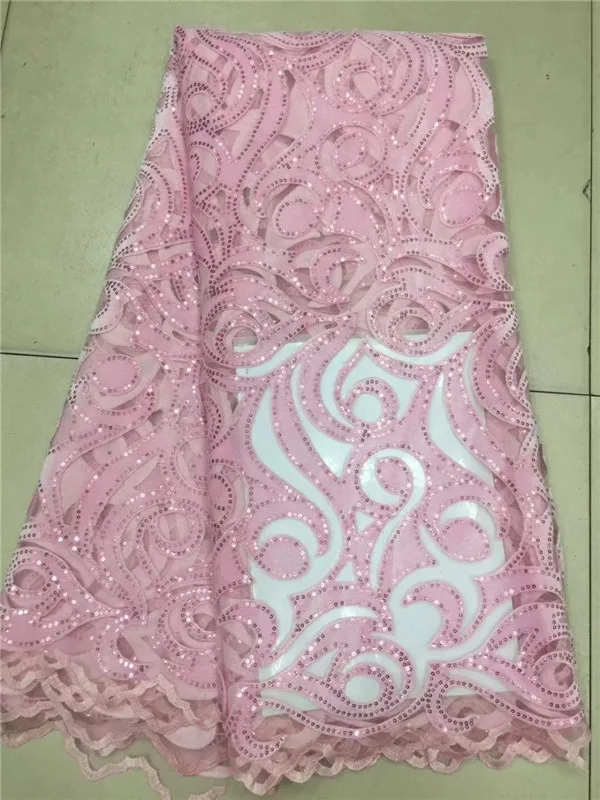 

African Embroidery Sequins Lace Fabric French velvet Tulle Lace Fabric With Sequins Net Lace 2019 Latest For Dress Gold Red