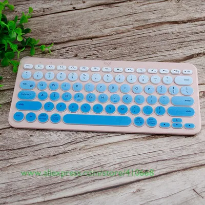 Gradual blue Мягкая силиконовая крышка клавиатуры защитная пленка для logitech K380 K 380 Bluetooth клавиатура мульти-устройство механическая защита кожи - Цвет: Gradual blue