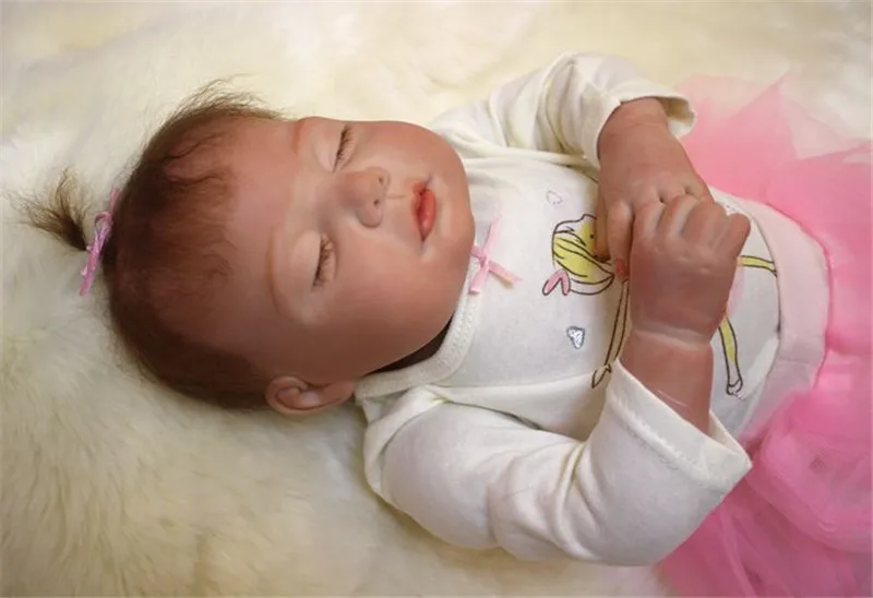 

50cm Silicone reborn baby sleeping doll toy lifelike 20inch newborn princess babies doll bebe reborn girls bonecas birthday gift