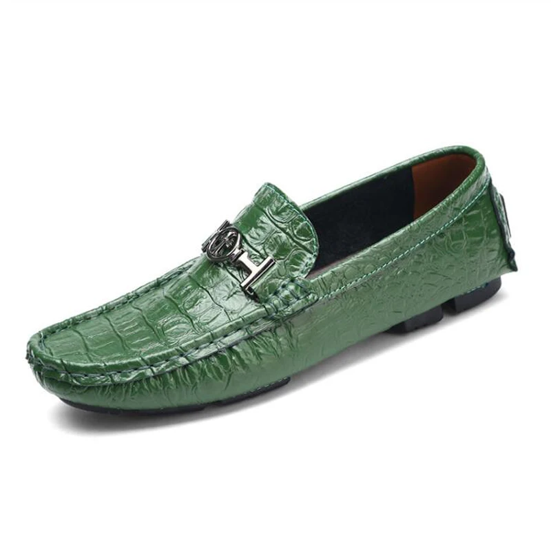 （38-50）Genuine Leather Men's Peas Shoes Large Size Casual Boat Gold-plated Metal Decoration Loafers For Male | Обувь
