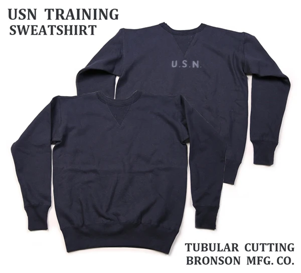 Navy Bronson Repro 1940s USN тренировочный простой Свитшот винтажная морская одежда для мужчин военный пуловер - Цвет: Navy
