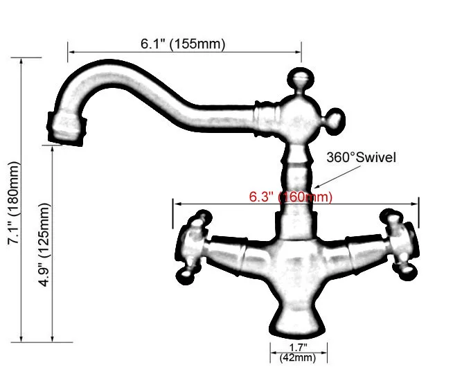 Black Oil Rubbed Brass Dual Cross Handles One Hole Bathroom Kitchen Basin Sink Faucet Mixer Tap Swivel Spout Deck Mounted mnf362 |
