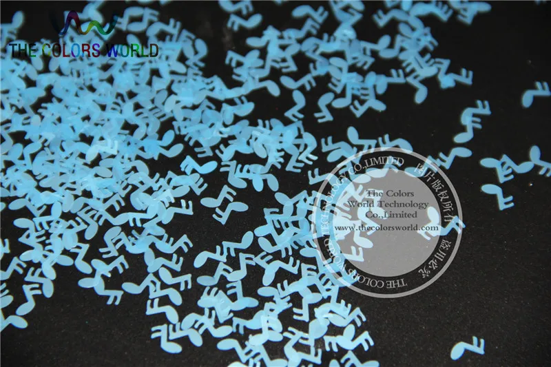 UN F устойчивые к растворению неоновый синий цвет Музыкальные в форме ноты блеск