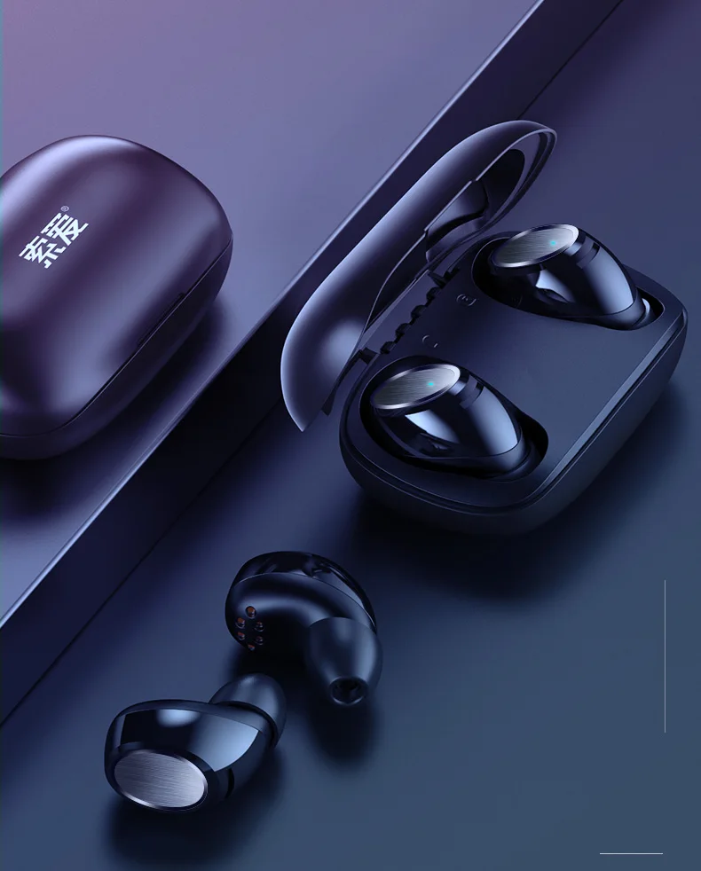 Bluetooth 5,0 настоящие беспроводные наушники IPX7 водонепроницаемые наушники с шумоподавлением спортивные стерео наушники с внешним аккумулятором для телефона