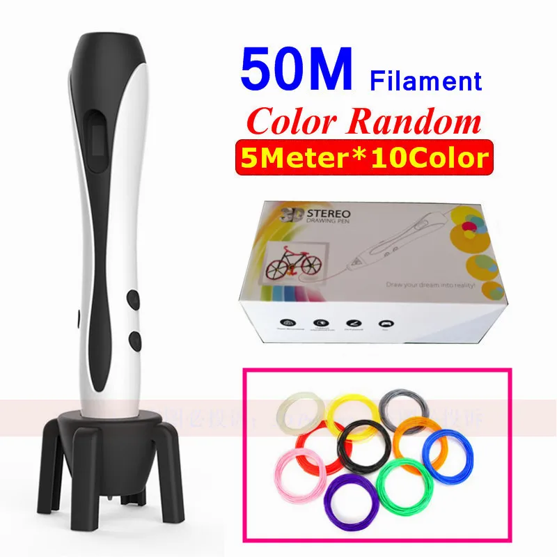 High Quality 7TH Generation 3D Pens Newest Drawing Pen Compatible ABS/PLA LED Screen Safe For Kids Use Portable USB Charge | Компьютеры и