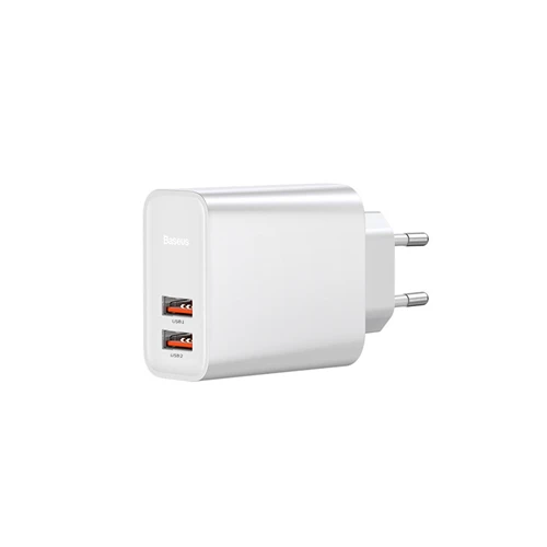 Baseus Quick Charge 4,0 3,0 30 Вт USB зарядное устройство для huawei PD быстрое зарядное устройство для Xiaomi mi 9 mi 9 Dual USB зарядное устройство для iPhone X XR XS - Тип штекера: white EU 2USB