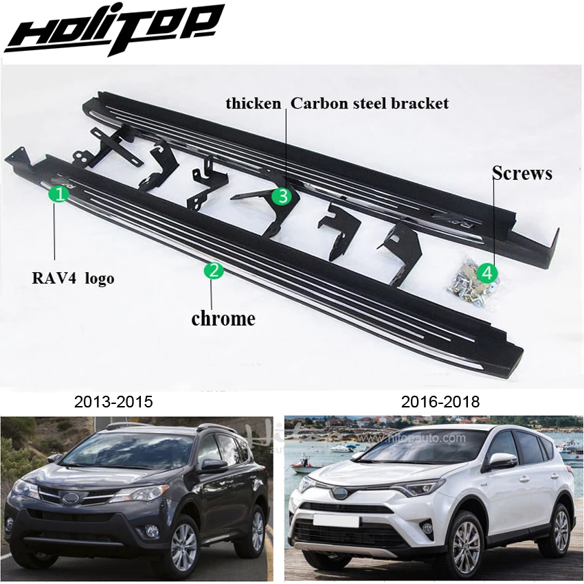 Роскошные боковые педали для подножки Toyota RAV4 2014 2019 новый дизайн модная внешняя