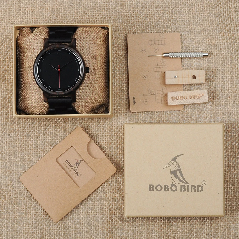 BOBO BIRD LP10 черные мужские деревянные часы Miyato 2035 кварцевые мужские часы t Ebony Saat Erkek производство AliExpress поставщиков