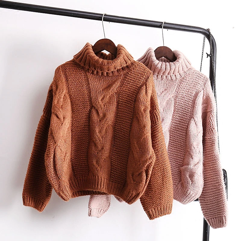 Зимний короткий свитер Женский пуловер новинка 2017 горячая мода Повседневный