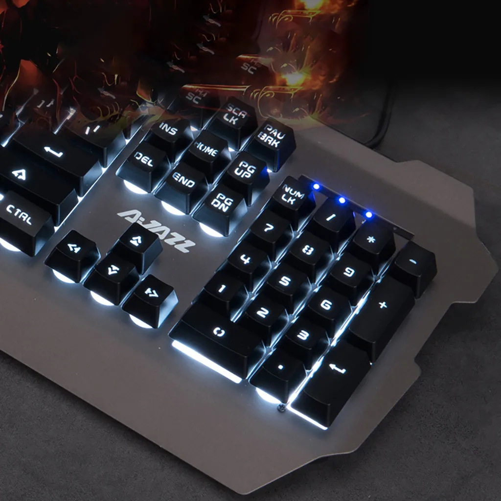 Игровая клавиатура Ajazz 104Key Проводная игровая Водонепроницаемая металлическая
