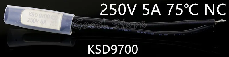 NC75Centigrade 1 шт. KSD9700 NC 250 В 5A 40~ 150 градусов биметаллический диск переключатель температуры нормального закрытого термостата тепловой протектор - Цвет: NC75Centigrade