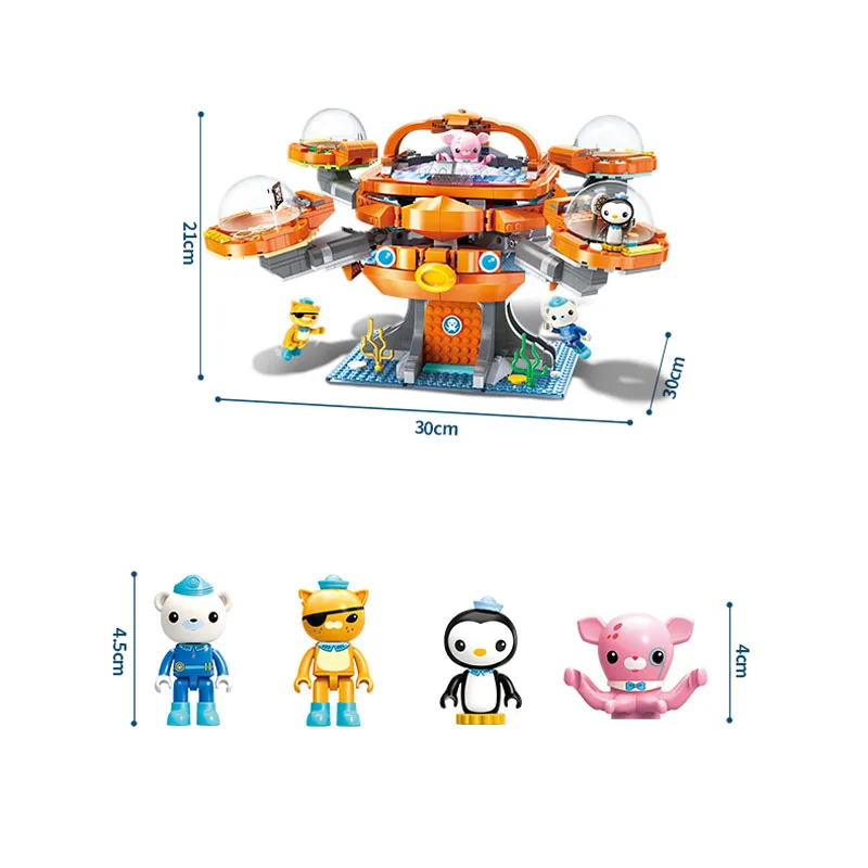 3708 Октонавты строительный блок Octo-Pod Octopod Playset& Barnacles kwazii песо Inkling 698 шт. развивающие Кирпичи Игрушка для Бо - Color: 3708