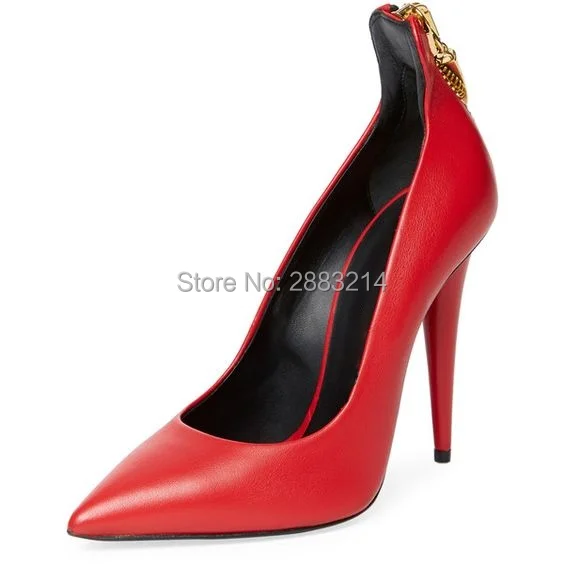 Hongyi/женские туфли-лодочки с острым носком из тисненой кожи на молнии золотого