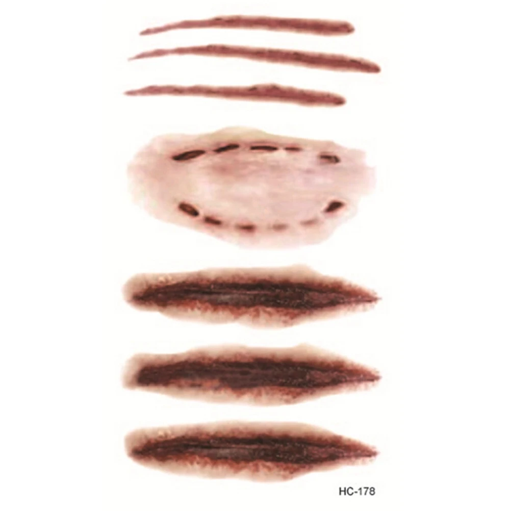 1 шт. Хэллоуин раны/парши/крови быстро Исчезающие тату Стикеры Водонепроницаемый