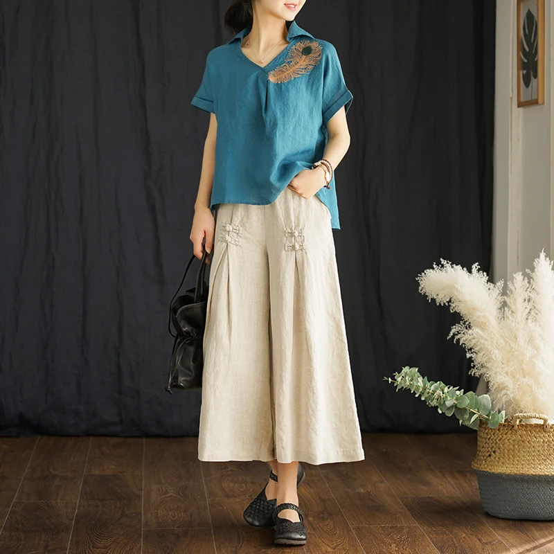 Летние штаны Для женщин Мода Большой размер свободного кроя Новый эластичный