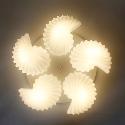 Стеклянный абажур в форме раковины средиземноморском море Светодиодная