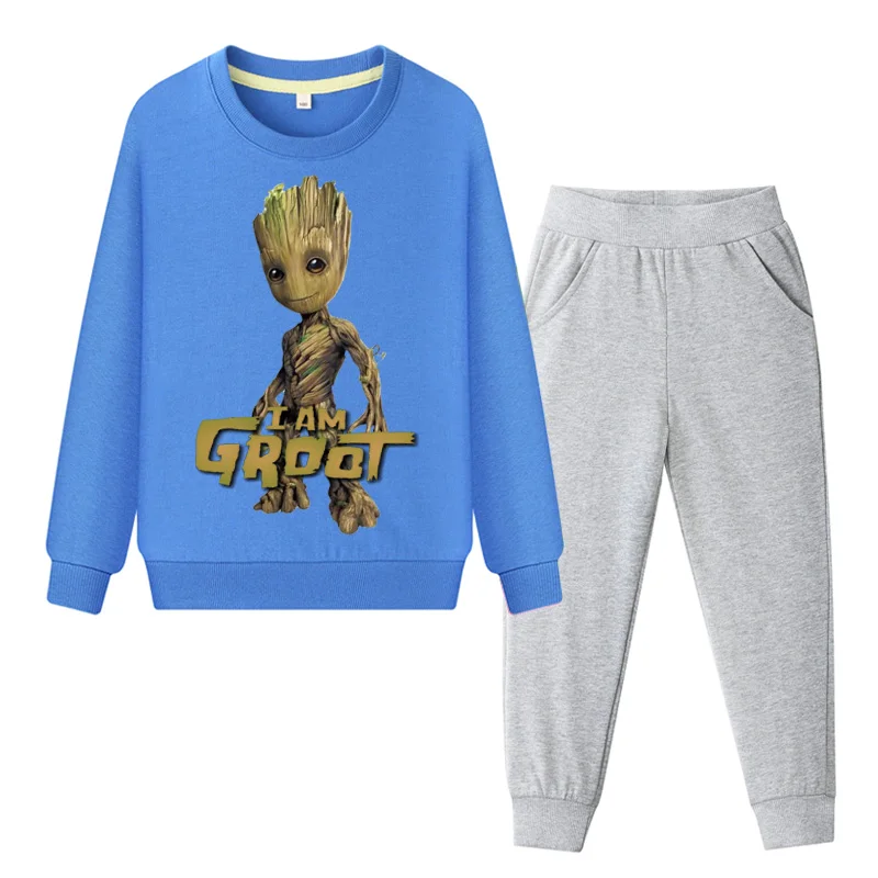 Boys Groot Costume Suits Girls Spring Coat+Pant 2PCS Clothing Sets Baby Cotton Sports Tracksuits Children Clothes Set Suit WL085 | Детская