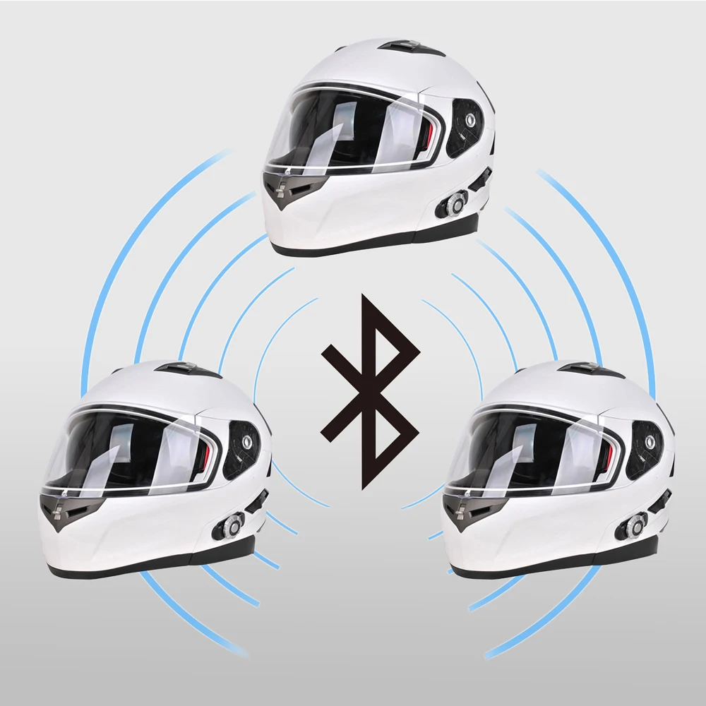 Freeconn мотоциклетные шлемы гарнитура Bluetooth BM2-S встроенный аккумулятор 3 гонщика говорящий Диапазон 500 метров водонепроницаемый с fm-радио
