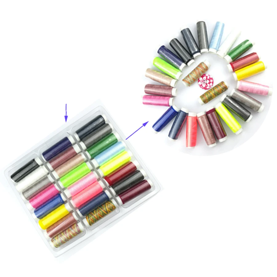 

24 Pcs/Set Colorful Sewing Thread polyester Thread Strong And Durable Sewing Threads For Hand Machines