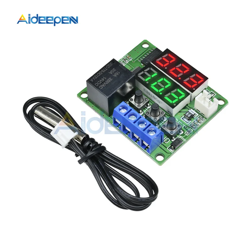W1219 12V W1219 DC 12 В 5 в двойной светодиодный цифровой дисплей термостат контроль температуры Лер регулятор реле управления NTC модуль датчика - Цвет: W1219 12V