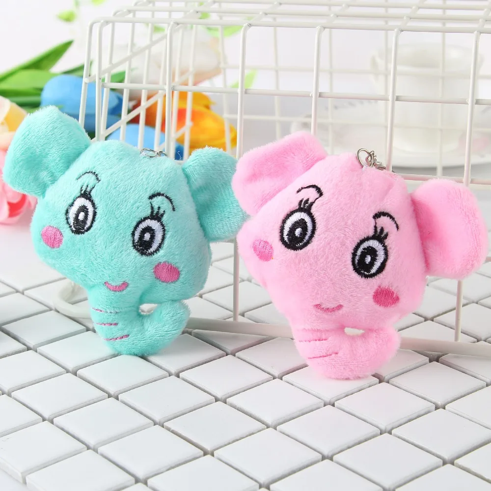 2 шт. синий розовый милый слон плюшевые любителей Сумочка с брелоком Шарм кулон Key